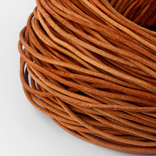2 metros achados de joalheria 4mm/5mm/6mm marrom redondo couro legítimo cordão para pulseira colar diy joalheria material achados 2024 - compre barato