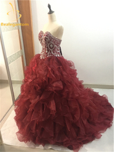 Новые роскошные бордовые платья Quinceanera, бальные платья из органзы с милыми кристаллами, 16 платьев, вечерние платья QA849, 2019 2024 - купить недорого