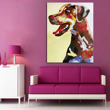 100% Freeshipping Decoration Handpainted Lovely Dog Oil Painting Abstract Art Animal Picture Modern Home Wall Pictures On Canvas 2024 - buy cheap