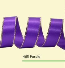 3/8 inch  Satin Ribbons With Golden Edge   35 colors in stock 2024 - buy cheap
