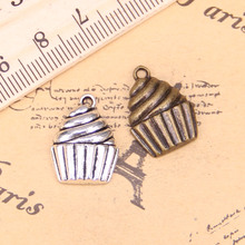 80pcs Jewelry Charms cupcake ice cream 20x15mm Antique Silver Plated Pendants Making DIY Handmade Tibetan Silver Jewelry 2024 - buy cheap