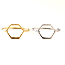 10PCS/lot Factory high quality fashion jewelry geometric Hexagon Outline Ring 2024 - buy cheap