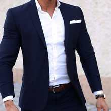 Men Summer Suits Custom Made Light Weight Breathable Blue Man Suit, Navy Blue Cool Tailor Made Summer Wedding Attire For Men 2024 - купить недорого