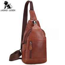 Multifunctional Crossbody Bags Vintage Men Zipper Chest Packs Brown Messengers Bags Solid Fashion Casual Shoulder Bag Male 2024 - buy cheap