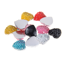 8mm 10mm 12mm Many Colors Heart Shape Resin Rhinestones Non Hotfix DIY Glitter Decorations Manicure 3D Nail Art Supplies Charms 2024 - buy cheap