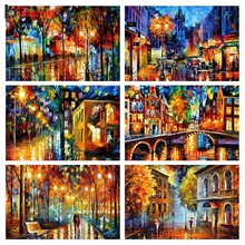 Diamond Embroidery Cross Stitch Landscape Full Square Picture Rhinestones Mosaic Street Scenery Diamond Painting 2024 - buy cheap