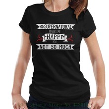Женская футболка Supernatural, хлопковая Повседневная забавная футболка 2024 - купить недорого