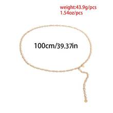 Women Thin Chain Dress Female Gold Silver Waist Body Small Chain Belt Ladies Tassel Sequins Metal Belt Ketting Riem 100cm 2024 - buy cheap