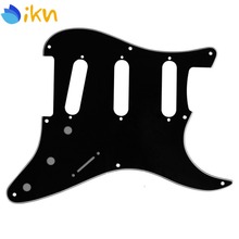 NEW 8 Hole Pickguard SSS Guitar Scratch Plate Black 3Ply for Vintage Strat Electric Guitar 2024 - buy cheap