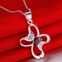 butterfly red zircon sterling-silver-jewelry Necklace New Sale silver necklaces & pendants /WVAFVUFX YETJAVYU 2024 - buy cheap