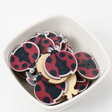 Cartoon Cute Ladybug Wooden Buttons Botones Handmade Accessories Decoration Sewing Scrapbooking Crafts DIY 27mm 20pcs MZ94 2024 - buy cheap