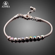 AZORA-pulsera de joyería de cristal austriaco Stellux, brazalete de Color oro rosa, bola exquisita multicolor, TS0027 2024 - compra barato