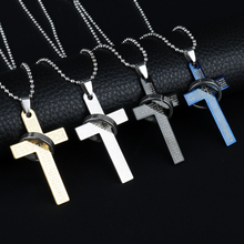 dongsheng 2018 Hot Fashion Holy Bible Cross Stainless Steel Pendant Necklace For Men Women Christian Jewelry 2024 - buy cheap