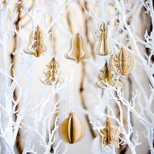 Campanas de copos de nieve en 3D para Navidad, adornos colgantes de madera, decoraciones para árboles de Navidad para el hogar, artesanías artesanales de Navidad, Año Nuevo, 2020 2024 - compra barato