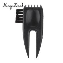MagiDeal Mini 2-in-1 Portable Plastic Golf Divot Repair Tool Gadget With Club Cleaning Brush Club Groove Cleaner Accessory Black 2024 - buy cheap