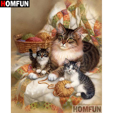 HOMFUN Full Square/Round Drill 5D DIY Diamond Painting "cat" Embroidery Cross Stitch 5D Home  A07851 2024 - buy cheap