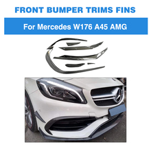 For Mercedes-Benz A Class W176 A45 AMG A180 A200 Sport 2016 - 2017 Carbon Fiber Front Bumper Lip Fender Trim Air Vent 2024 - buy cheap