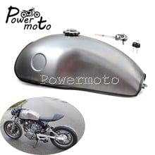 2.6 Gallon Bare Steel Cafe Racer Fuel Tank Vintage Custom 10L Gas Oil Tank for Chopper Bobber RD50 RD350 RD400 BMW R100 Triumph 2024 - buy cheap