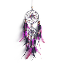 2 Hoops Purple Dreamcatcher Pendant Gift Wind Chimes 100% Handicraft Wedding Dream Catcher Wedding Home Decor Wall Hangings 2024 - buy cheap