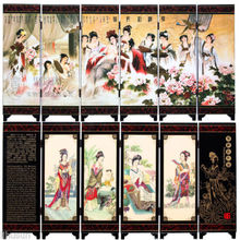 Chinese Handmade Vintage Huaqing Pool Wooden Lacquer Six Pieces Folding Screen 2024 - buy cheap