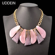 UDDEIN Handmade resin gem statement choker necklace & pendant half moon leaves wedding bridal jewelry wholesale fashion necklace 2024 - buy cheap