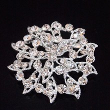 hot selling luxury flower cheap silver alloy brooch clear crystal wedding cake pins fashion women brooch 2024 - buy cheap