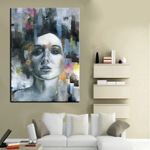 Abstract Handmade Modern Art Wall Pictures for Home Decor Pretty Girl Oil Paintings on Canvas Art Work Best Gift 2024 - buy cheap