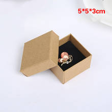 12pcs Jewelry Box 5*5*3.5cm Kraft Paper Ring Boxes Fashion Earrings/Pendant Storage Box Jewellery Display Gift Packaging Box 2024 - buy cheap