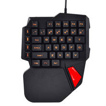 Проводная игровая клавиатура Xinmeng K108 со светодиодной подсветкой, 3 цвета, 38 клавиш, Usb, эргономичная игровая клавиатура с подсветкой одной рукой для PUBG OW 2024 - купить недорого