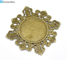Doreen Box Lovely 30 Antique Bronze Filigree Cabochon Setting Wraps Connectors Embellishments 4.3x4.3cm(Fit 2.3cm Dia) (B18552) 2024 - buy cheap