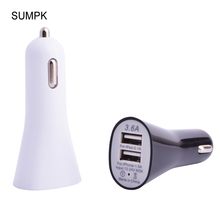 SUMPK 5V 2.1 Amp 2-Ports Dual USB Car Charger Adaptor Universal for iPhone Samsung Smart Charging USB Charger 2a Mobile Phone 2024 - buy cheap