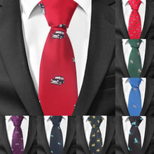 Corbata de dibujos animados para hombre, corbata de poliéster Jacquard con animales para traje de negocios para boda, corbatas ajustadas de cuello ancho de 6cm 2024 - compra barato