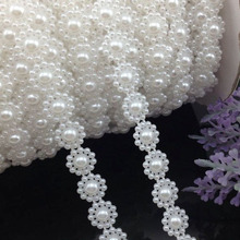 5Yards White Beads Semi-cirle Simulated-pearl Plastic Chain beads DIY Accessory 2024 - buy cheap