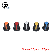 25PCS/lot WH148 potentiometer knob cap(copper core) 15X17mm 6mm Shaft Hole AG2 Yellow Orange Blue White Red 5value*5PCS=25PCS 2024 - buy cheap