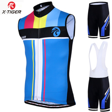 X-Tiger Cycling Vest Roupa Ciclismo Breathable Bicycle Clothing Mountain Bike Clothes 100% Polyester Sleeveless Cycling Set 2024 - buy cheap