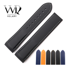 Rolamy Watch Band 20 22mm Rubber Silicone Watch Strap Belt For Planet Ocean 45 42mm Watchband Strap Replacement Wholesale Strap 2024 - buy cheap