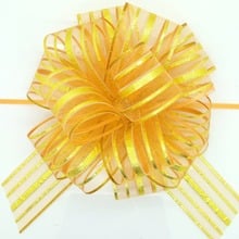 5pcs/lot Large Organza  Pull Bow Ribbon for Craft , Wedding Decoration, gold Gift Packing 50mm    LH09 2024 - buy cheap