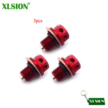 XLSION 3pcs Oil Magnetic Drain Bolt Plug For Engine Lifan YX Zongshen Loncin Pit Dirt Bike 50cc 70cc 90cc 110cc 125cc 140 150cc 2024 - buy cheap