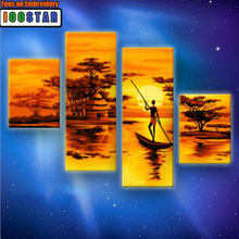 90X120cm Frameless Sunset Fishing Sea Landscape DIY Painting By Numbers Kit Paint On Canvas Painting Calligraphy For Home Decor 2024 - buy cheap