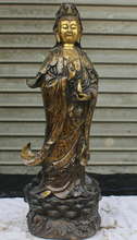 Estátua de cobre puro de bronze fengshui, favorita da cultura chinesa de 20 polegadas, buda kwan-yin guanyin 2024 - compre barato