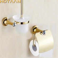 HOTAAN New Free shipping,stainless steel Bathroom Accessories Set,toilet brush holder,Paper Holder,bathroom sets,Gold color 2024 - buy cheap