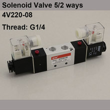 G 1/4" 4V220-08 2 Position 5 Way Air Solenoid Valves Pneumatic Control Valve , DC12v DC24v AC110v 220v 2024 - buy cheap