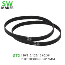 10pcs GT2 Closed Loop Timing Belt Rubber 2GT 6mm 110 112 122 158 200 280 300 400 610 852 mm Synchronous Belts 3D printer parts 2024 - buy cheap