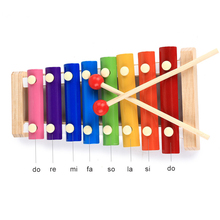 Обучающий деревянный ксилофон для детей, музыкальные игрушки, ксилофон, игрушки, музыкальный инструмент 8 нот 2024 - купить недорого
