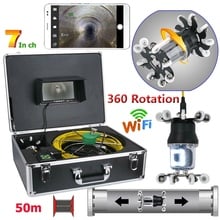 7 inch Wireless WIFI DVR Pipe Inspection Video Camera Drain Sewer Pipeline Industrial Endoscope 360 Degree Rotating Camera 2024 - buy cheap