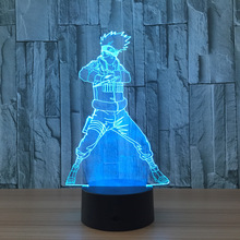 Naruto Action Figure Kakashi 3D LED Night Light Table Lamp 3D Novelty Nightlight Decoration for Child Gift 2024 - buy cheap