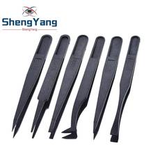 ShengYang  6pcs Anti-static Electronic Tweezers Kit ESD Plastic Forceps PCB Repair Hand Tools Set 2024 - buy cheap
