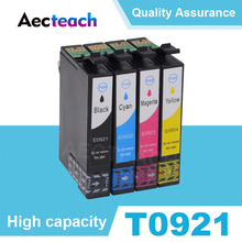 Чернильный картридж Aecteach T0921 921N 92n для принтера EPSON T26 T27 TX106 TX109 TX117 TX119 C51 C91 CX4300 заправка чернил с чипом 2024 - купить недорого