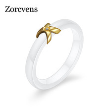 ZORCVENS Elegant Style High Polished Rings AAA Cubic Zircon "X" Shape White Black Color Rings Wedding Bands Fine Jewelry 2024 - buy cheap