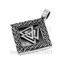 Norse Viking Mens Pendant Odin Symbol Stainless Steel Jewelry Celtic Knot Amulet Motor Biker Pendant Wholesale SWP0406B 2024 - buy cheap